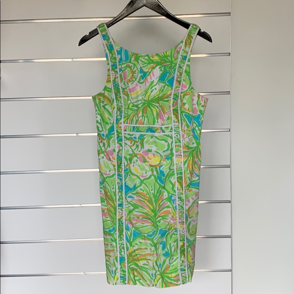 LILLY PULITZER shift dress - green/colorful palm